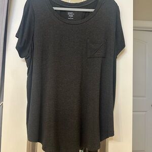 Market & Spruce 1X Black/Charcoal Gray Short Sleeve Tee T-shirt